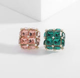 Women's Cardigan Square Crystal Zircon Brooch