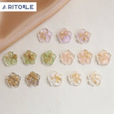 Spring Floral Foil Resin DIY Jewelry Earrings Hairpin Set
