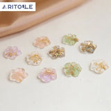 Spring Floral Foil Resin DIY Jewelry Earrings Hairpin Set