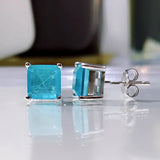 925 Silver Paraiba Tourmaline Gemstone Birthstone EarStuds Earrings