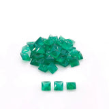 Green Natural Agate 6x6mm Square Bulk Brown Jewelry Stone