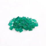 Green Natural Agate 6x6mm Square Bulk Brown Jewelry Stone