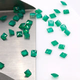 Green Natural Agate 6x6mm Square Bulk Brown Jewelry Stone