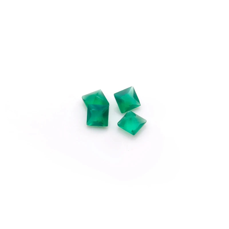 Green Natural Agate 6x6mm Square Bulk Brown Jewelry Stone