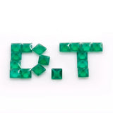 Green Natural Agate 6x6mm Square Bulk Brown Jewelry Stone