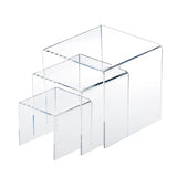 Clear Acrylic 3 Size Riser Stands Set for Jewelry Display
