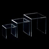 Clear Acrylic 3 Size Riser Stands Set for Jewelry Display