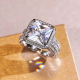 Vintage Square Full Bling Ring 13MM High