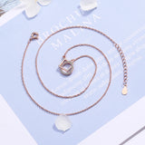 Interlock Clavicle Short Necklace 925 Sterling Silver Zirconia Necklace