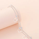 Square Bead Bracelet Double Layer Jewelry
