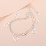 Square Bead Bracelet Double Layer Jewelry