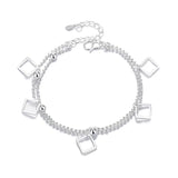 Square Bead Bracelet Double Layer Jewelry