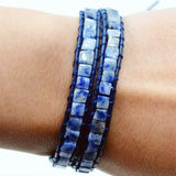 Stone Wrap Bracelet for Women Leather Braided Friendship Beaded Bracelet