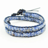 Stone Wrap Bracelet for Women Leather Braided Friendship Beaded Bracelet