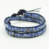 Stone Wrap Bracelet for Women Leather Braided Friendship Beaded Bracelet