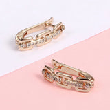 Rose CZ Crystal Stud Earrings for Women