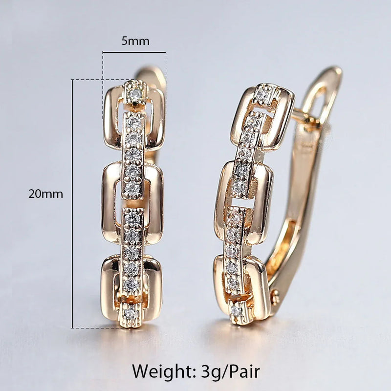 Rose CZ Crystal Stud Earrings for Women