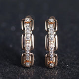Rose CZ Crystal Stud Earrings for Women