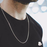 Square Box Link Men Necklace, Stainless Steel Chain, 21-24 Inches