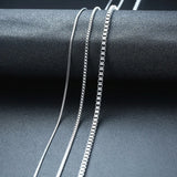 Square Box Link Men Necklace, Stainless Steel Chain, 21-24 Inches