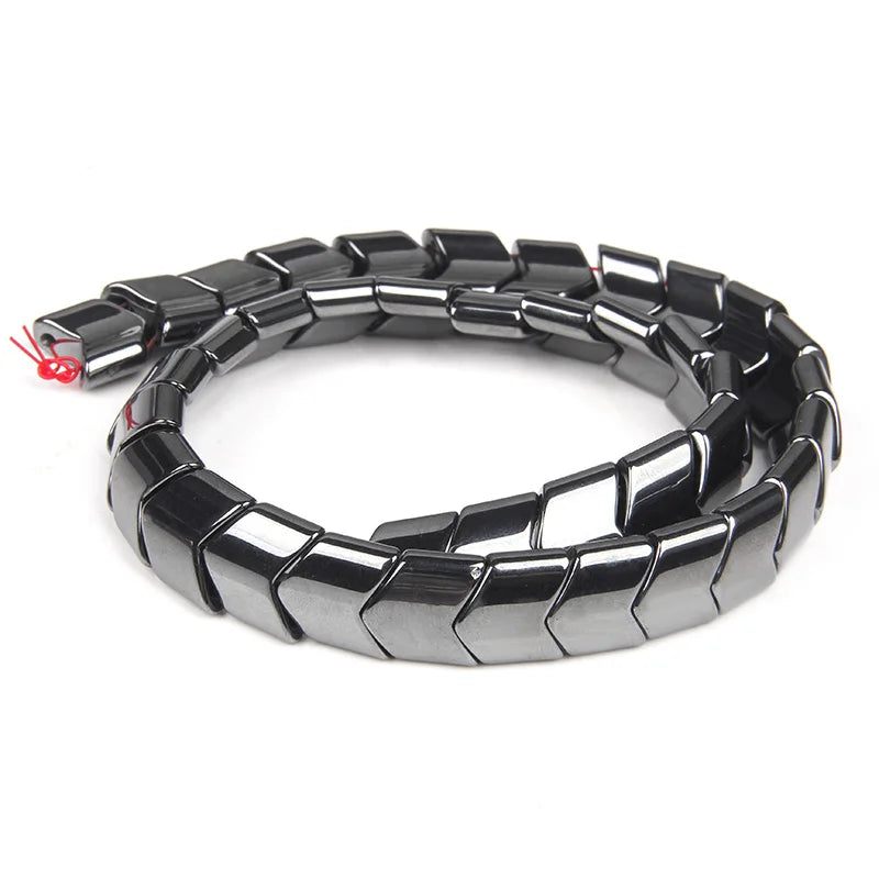 Square Flat Hematite Beads Charm Natural Stone for Jewelry Making