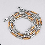 Stainless Steel Square Button Chain Necklace