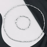 Stainless Steel Square Button Chain Necklace