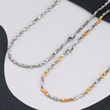 Stainless Steel Square Button Chain Necklace