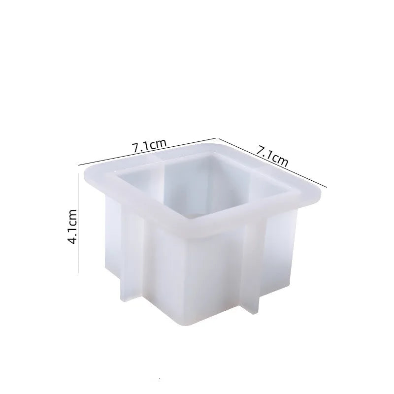 Square Candle Holder Ornament Silicone Mould DIY Crystal Epoxy Resin Mold