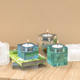 Square Candle Holder Ornament Silicone Mould DIY Crystal Epoxy Resin Mold