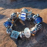 Vintage Silver 925 Square Charms Beads for Bracelet Jewelry Making