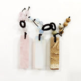Square Chinese Column Stone Pendulum Charms Pendant 41x11mm