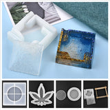 Square Cigar Ashtray Silicone Mold Maple Leaf Casting Epoxy Resin Craft