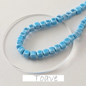 Square Cream Straight Hole Beads for DIY Jewelry Making