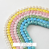Square Cream Straight Hole Beads for DIY Jewelry Making