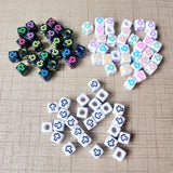 2500PCs 6*6MM Square Cube Cross Beads Big Hole Plastic Acrylic Colorful Jewelry