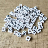 2500PCs 6*6MM Square Cube Cross Beads Big Hole Plastic Acrylic Colorful Jewelry