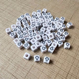 2500PCs 6*6MM Square Cube Cross Beads Big Hole Plastic Acrylic Colorful Jewelry