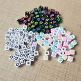 2500PCs 6*6MM Square Cube Cross Beads Big Hole Plastic Acrylic Colorful Jewelry