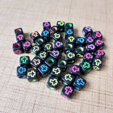 2500PCs 6*6MM Square Cube Cross Beads Big Hole Plastic Acrylic Colorful Jewelry