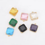 Square CZ Charms Crystal Pendant for Women DIY Jewelry Accessories