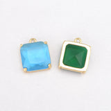 Square CZ Charms Crystal Pendant for Women DIY Jewelry Accessories