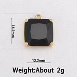 Square CZ Charms Crystal Pendant for Women DIY Jewelry Accessories