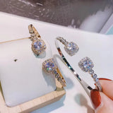 Geometric Zirconia Cuff Bracelet for Women