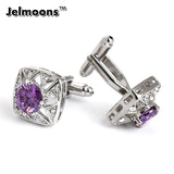 Purple Crystal Square Cufflinks Men's Shirts Cufflinks