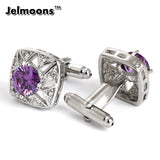 Purple Crystal Square Cufflinks Men's Shirts Cufflinks