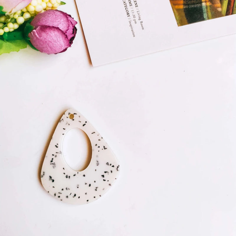 Resin Plastic Eardrop Charms DIY Jewelry Finding 6pcs