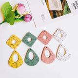 Resin Plastic Eardrop Charms DIY Jewelry Finding 6pcs