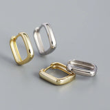 925 Sterling Silver Square Hoop Earrings for Women Girl Boho Style