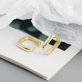 925 Sterling Silver Square Hoop Earrings for Women Girl Boho Style